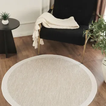 Covor (120 cm), Sisalux 3085 Round, 120x120 cm, Bej imagine