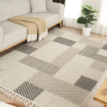 Covor (120 x 180), Beverly 2215, 120x180 cm, Alb / Bej imagine