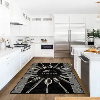Covor (120 x 180), Wookece1686, 120x180 cm, Negru imagine