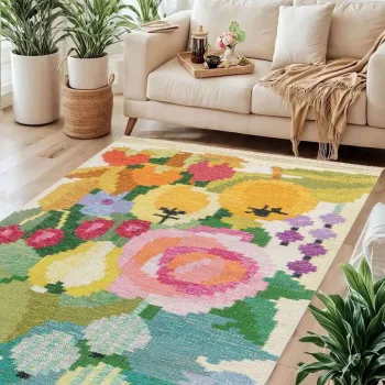 Covor, 130, 80x150 cm, Bumbac, Multicolor imagine
