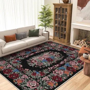 Covor (140 x 220), Infkece05, 140x220 cm, Negru imagine