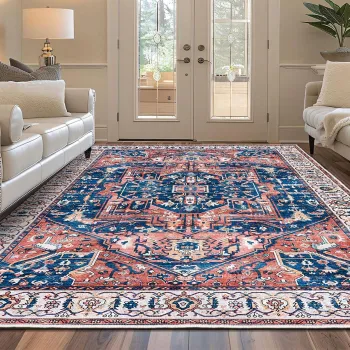 Covor (140 x 220), Kece-Fr118, 140x220 cm, Albastru imagine