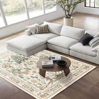 Covor (140 x 220), Kece-Fr77, 140x220 cm, Bej imagine