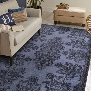 Covor (150 x 230), Folk Chenille, 150x230 cm, Albastru navy imagine