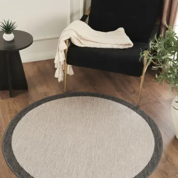 Covor (160 cm), Sisalux 3088 Round, 160x160 cm, Gri/Antracit imagine