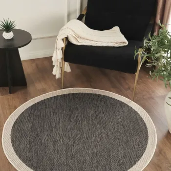 Covor (160 cm), Sisalux 3089 Round, 160x160 cm, Antracit imagine