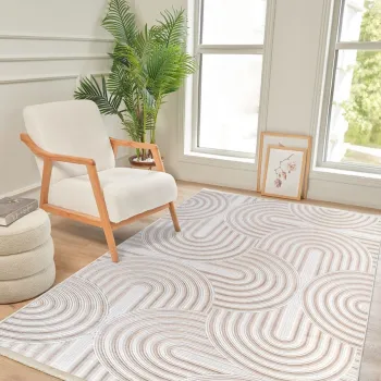 Covor (160 x 230), Boyut By001, 160x230 cm, Crem/Maro imagine