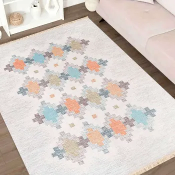 Covor, 191, 120x180 cm, Bumbac, Multicolor imagine