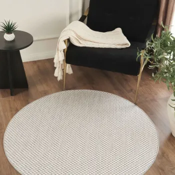 Covor (200 cm), Sisalux 3082 Round, 200x200 cm, Alb/Gri imagine