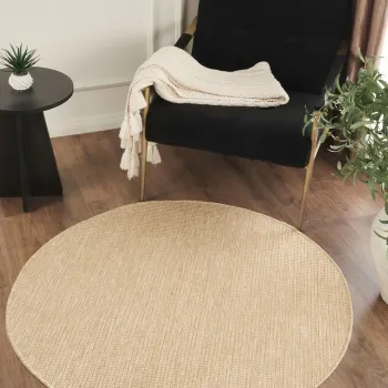 Covor (200 cm), Sisalux 3083 Round, 200x200 cm, Bej imagine