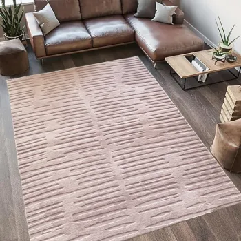 Covor 3D cu model in relief, Oliver, Heinner, 160x230 cm, poliester, maro imagine