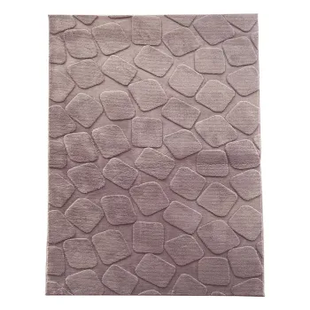 Covor 3D cu model in relief, Stone, Heinner, 120x160 cm, poliester, maro imagine