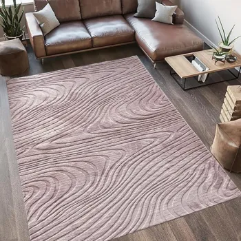 Covor 3D cu model in relief, Wave, Heinner, 160x230 cm, poliester, maro imagine