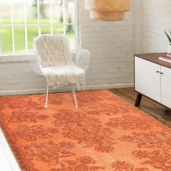 Covor (75 x 150), Folk Chenille, 75x150 cm, Portocaliu imagine