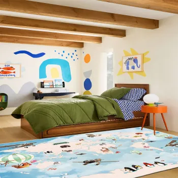 Covor (80 x 150), Wookece1695, 80x150 cm, Albastru imagine