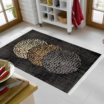 Covor (80 x 200), E4052, 80x200 cm, Bej / Crem / Albastru imagine