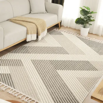 Covor (80 x 300), Beverly 2214, 80x300 cm, Alb / Bej imagine