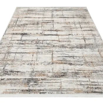 Covor (80 x 300), Decretul legislativ 02, 80x300 cm, Crem / Gri imagine