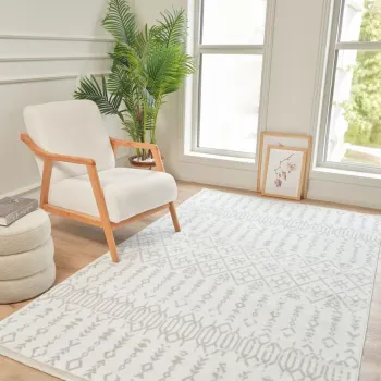 Covor (80 x 300), Moderno 3332, 80x300 cm, Crem / Gri imagine