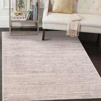 Covor (80 x 300), Motto 4480, 80x300 cm, Gri / Bej / Maro imagine