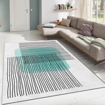 Covor, Alho Carpet-40A, 100x140 cm, Poliester, Multicolor imagine