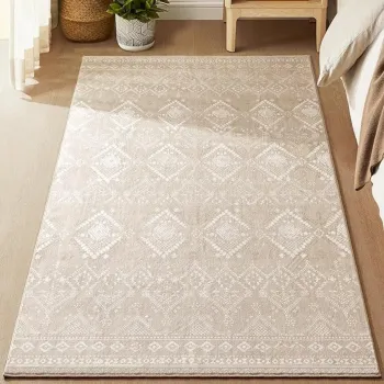 Covor antiderapant Vasagle Boho, 120x170 cm, lavabil la masina, poliester, cappuccino imagine