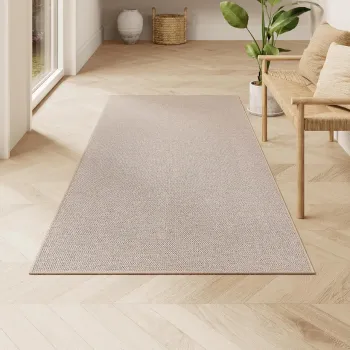 Covor antiderapant Vasagle Faux Jute, 80x150 cm, lavabil la masina, imitatie iuta, maro imagine