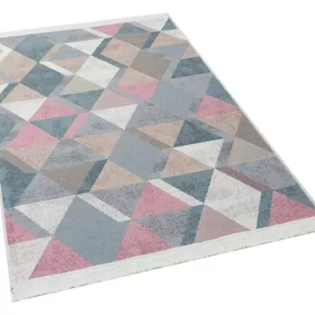 Covor, Ar 10, 160x230 cm, Bumbac, Albastru / Roz / Bej / Gri imagine