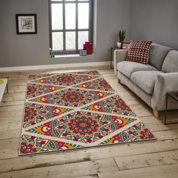 Covor, ASR CRPT-117 , 100x140 cm, Poliester, Multicolor imagine