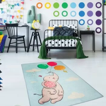 Covor, Balloons, 140x190 cm, Catifea, Multicolor imagine