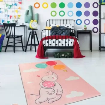 Covor, Balloons, 140x190 cm, Catifea, Multicolor imagine