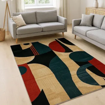 Covor, BSR-16, 100x180 cm, BUMBAC/POLIESTER, Multicolor imagine