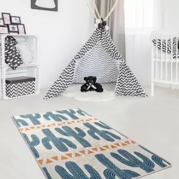 Covor, Cactus Time, 100x160 cm, Catifea, Multicolor imagine