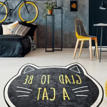 Covor, Cat Face, 50% TESTURA DE catifea/50% poliester, Multicolor imagine