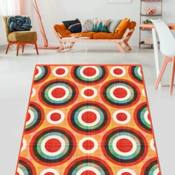 Covor, Cerchi Djt, 80x140 cm, 50% TESTURA DE catifea/50% poliester, Multicolor imagine