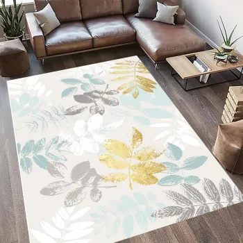 Covor cu print, Leafs, Heinner, 200x300 cm, poliester, multicolor imagine
