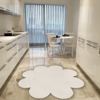 Covor, Daisy Plush, 120x120 cm, Poliester, Alb imagine