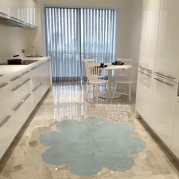 Covor, Daisy Plush, 120x120 cm, Poliester, Gri deschis imagine