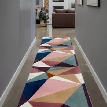 Covor de hol, 050, 75x300 cm, Poliester, Pudra imagine