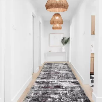 Covor de hol, 1040, 150x150 cm, Poliester, Gri/Roz imagine