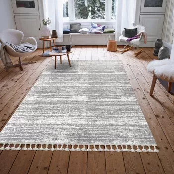 Covor de hol, 2778A , 80x150 cm, Poliester, Alb / Gri deschis imagine