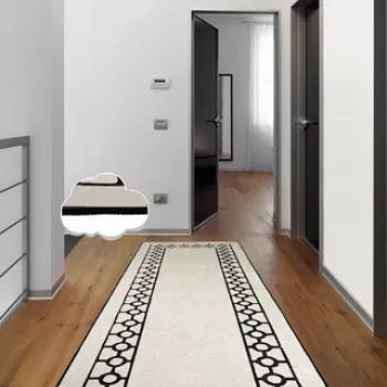 Covor de hol, Bague Ecru 80X200 , 50% TESTURA DE catifea/50% poliester, Ecru imagine