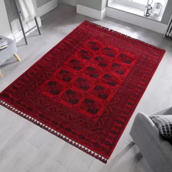 Covor de hol, Bhr 01, 200x300 cm, Poliester, Rosu / Albastru inchis imagine