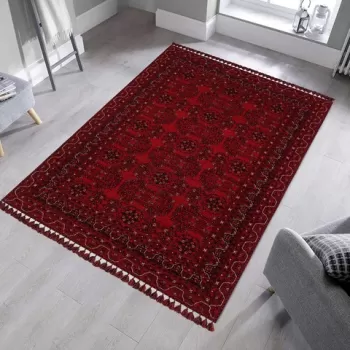 Covor de hol, Bhr 02 Red , 80x150 cm, Fibre acrilice, Rosu imagine