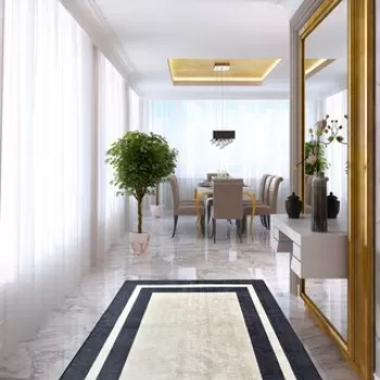 Covor de hol, Black Frame , 50% TESTURA DE catifea/50% poliester, Multicolor imagine