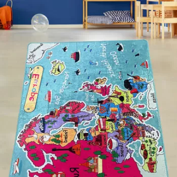 Covor de hol, Carta, 80x100 cm, Catifea, Multicolor imagine