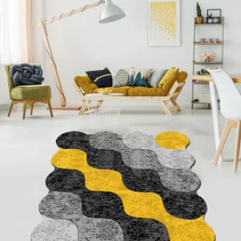 Covor de hol, Circle Djt, 80x100 cm, 50% TESTURA DE catifea/50% poliester, Multicolor imagine