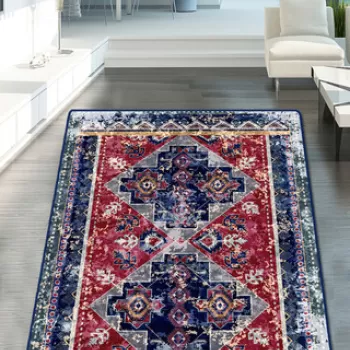Covor de hol, Divan, 80x100 cm, Bumbac, Multicolor imagine