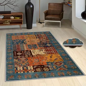 Covor de hol, EEXFAB445, 80x200 cm, Poliester, Multicolor imagine