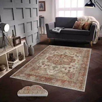 Covor de hol, EEXFAB451, 80x300 cm, Poliester, Multicolor imagine